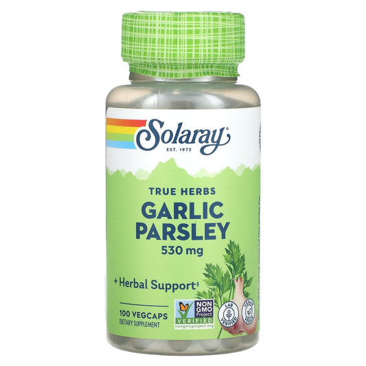 Solaray, True Herbs, Garlic Parsley, 530 mg, 100 VegCaps - Image 1
