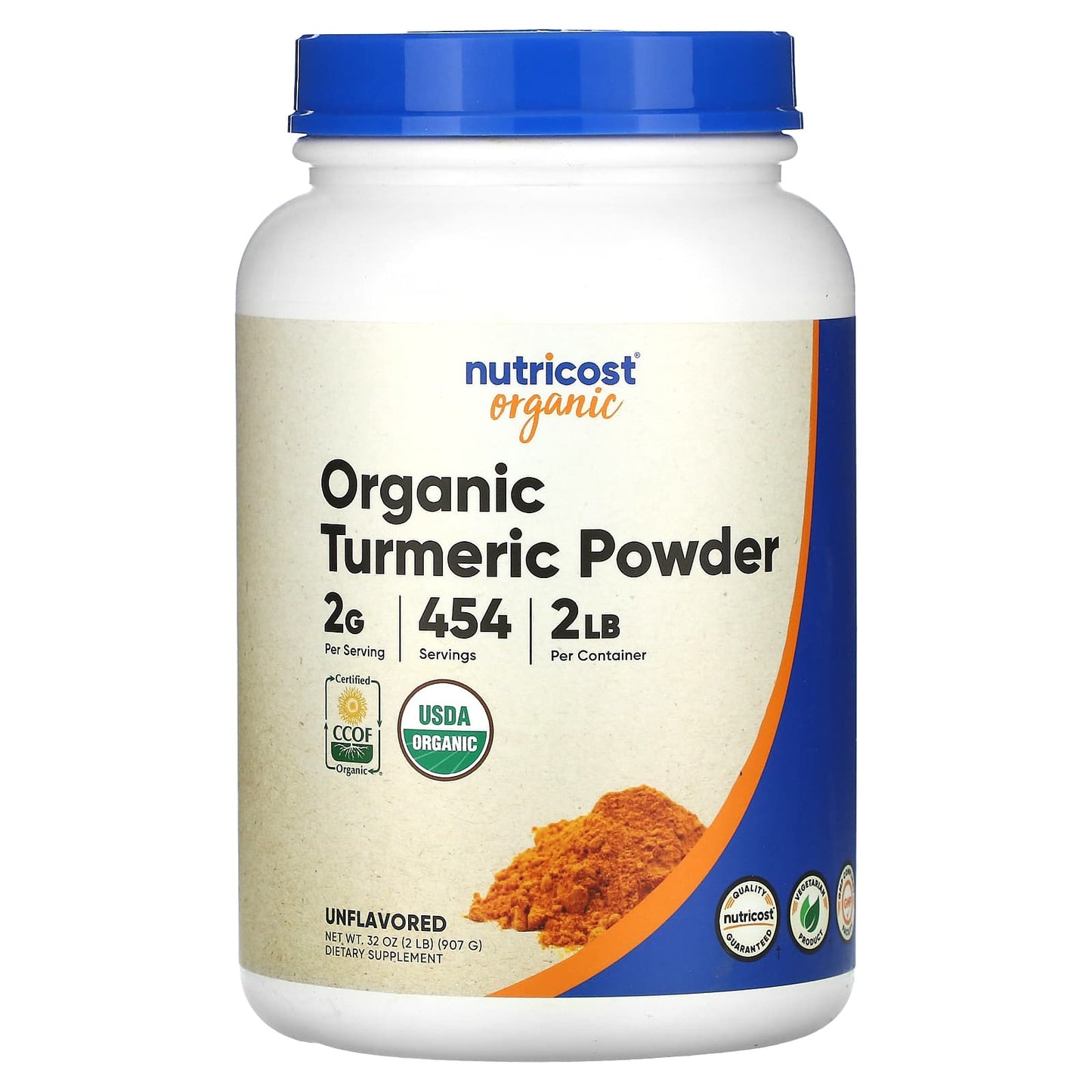 Nutricost, Organic Turmeric Powder, Unflavored, 32 oz (907 g) - Image 1