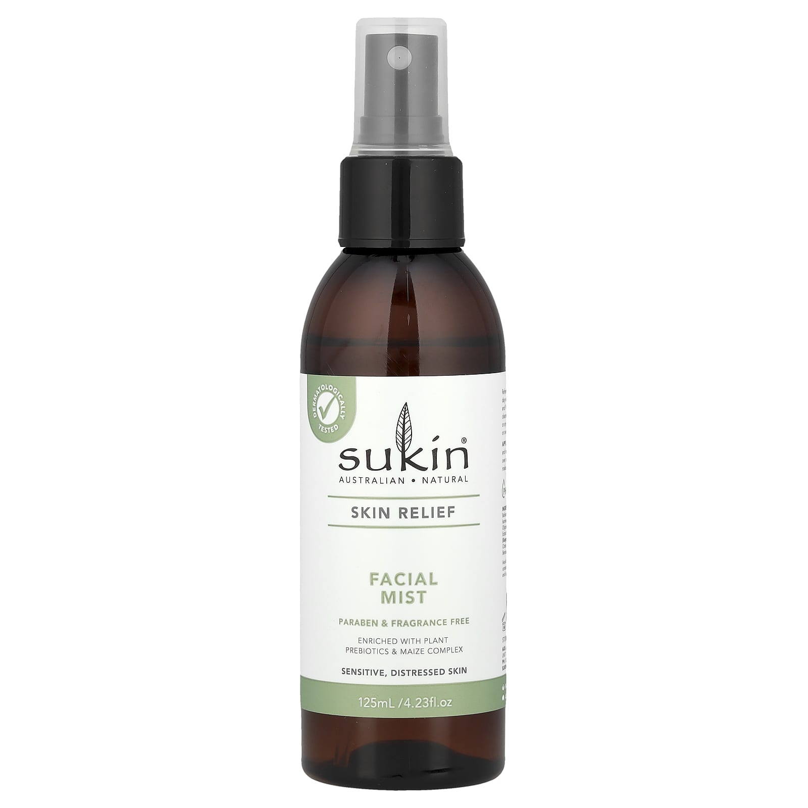 Sukin, Skin Relief, Facial Mist, Sensitive, Distressed Skin, Fragrance Free, 4.23 fl oz (125 ml) - Image 1