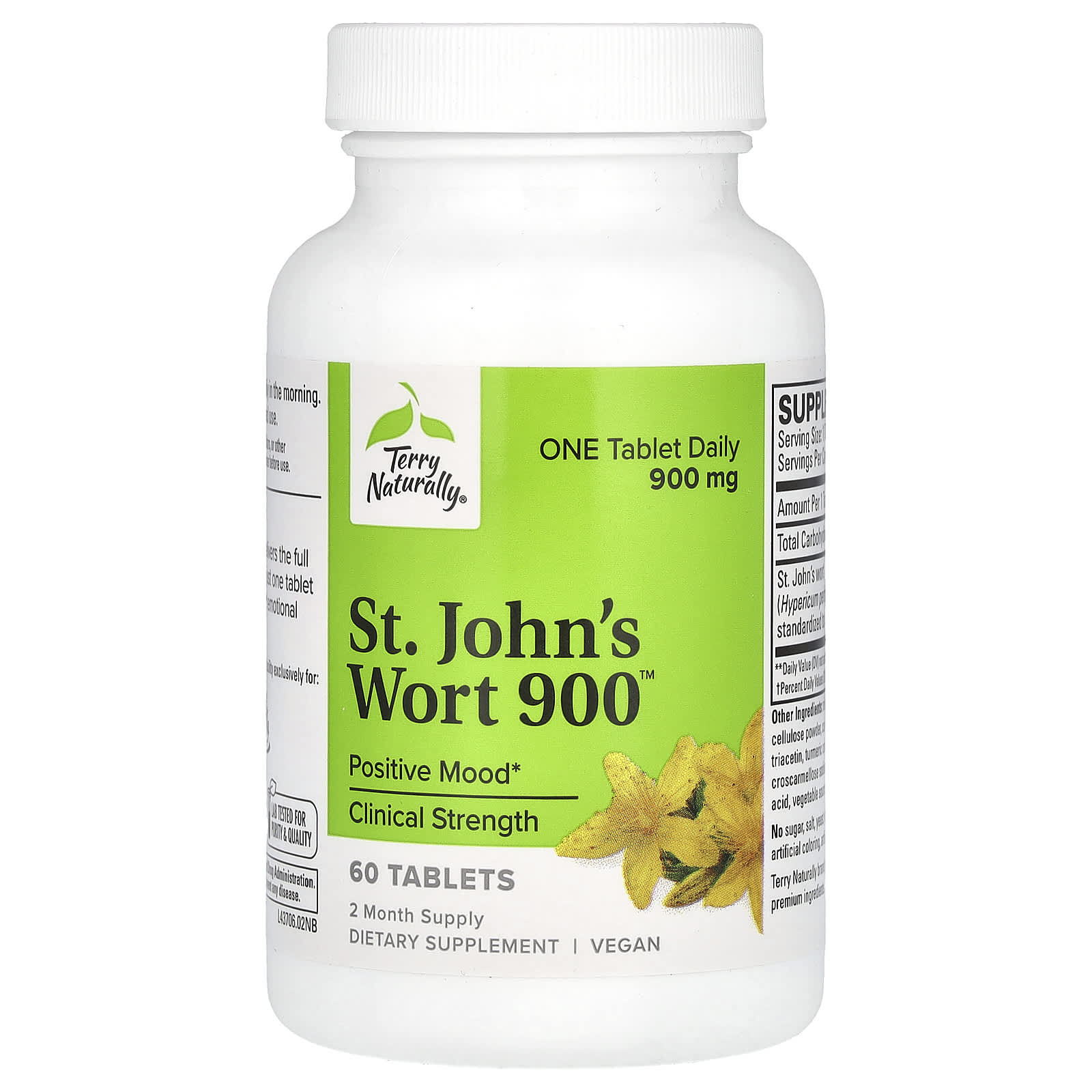 Terry Naturally, St. John's Wort 900, 900 mg, 60 Tablets - Image 1