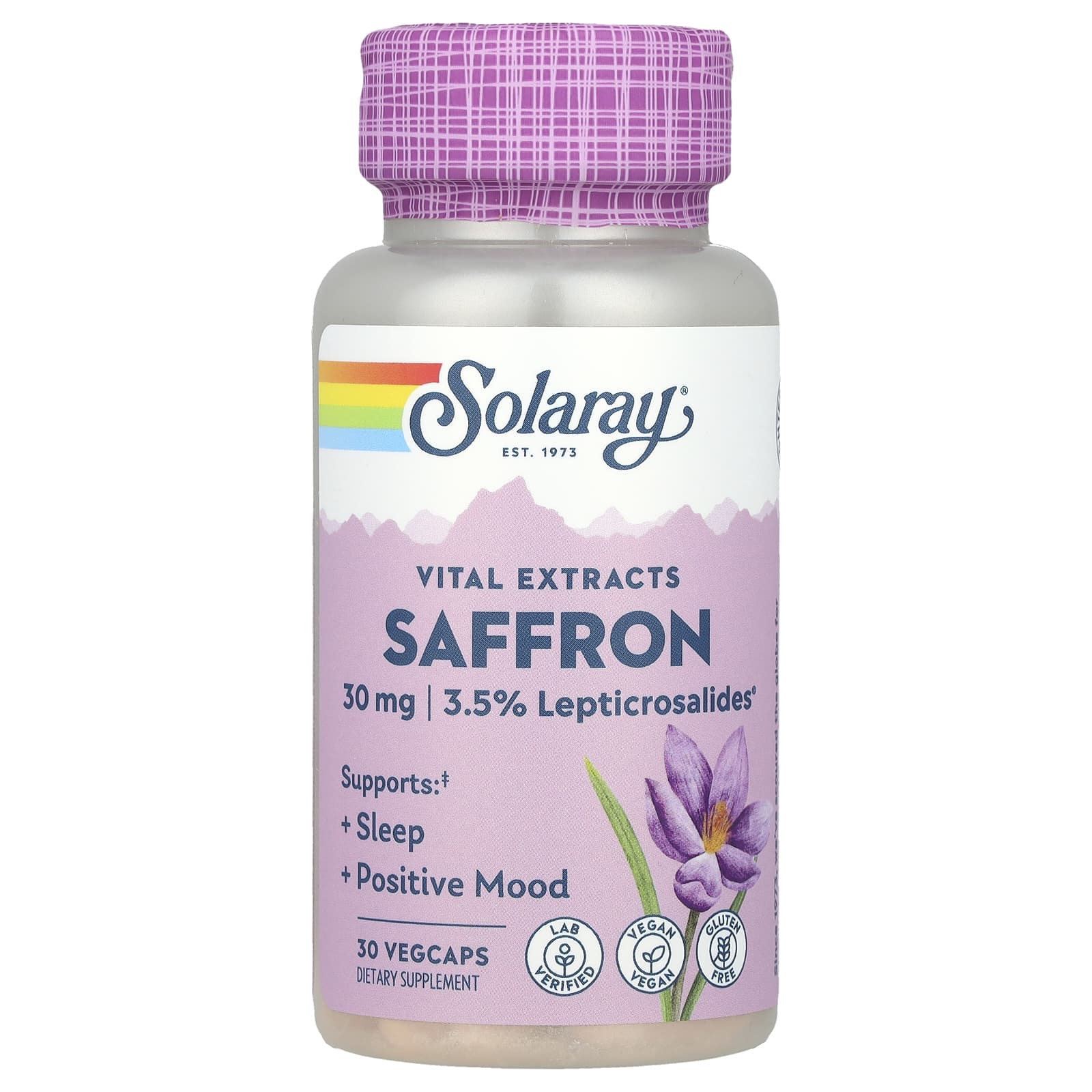 Solaray, Vital Extracts, Saffron, 30 mg, 30 VegCaps - Image 1