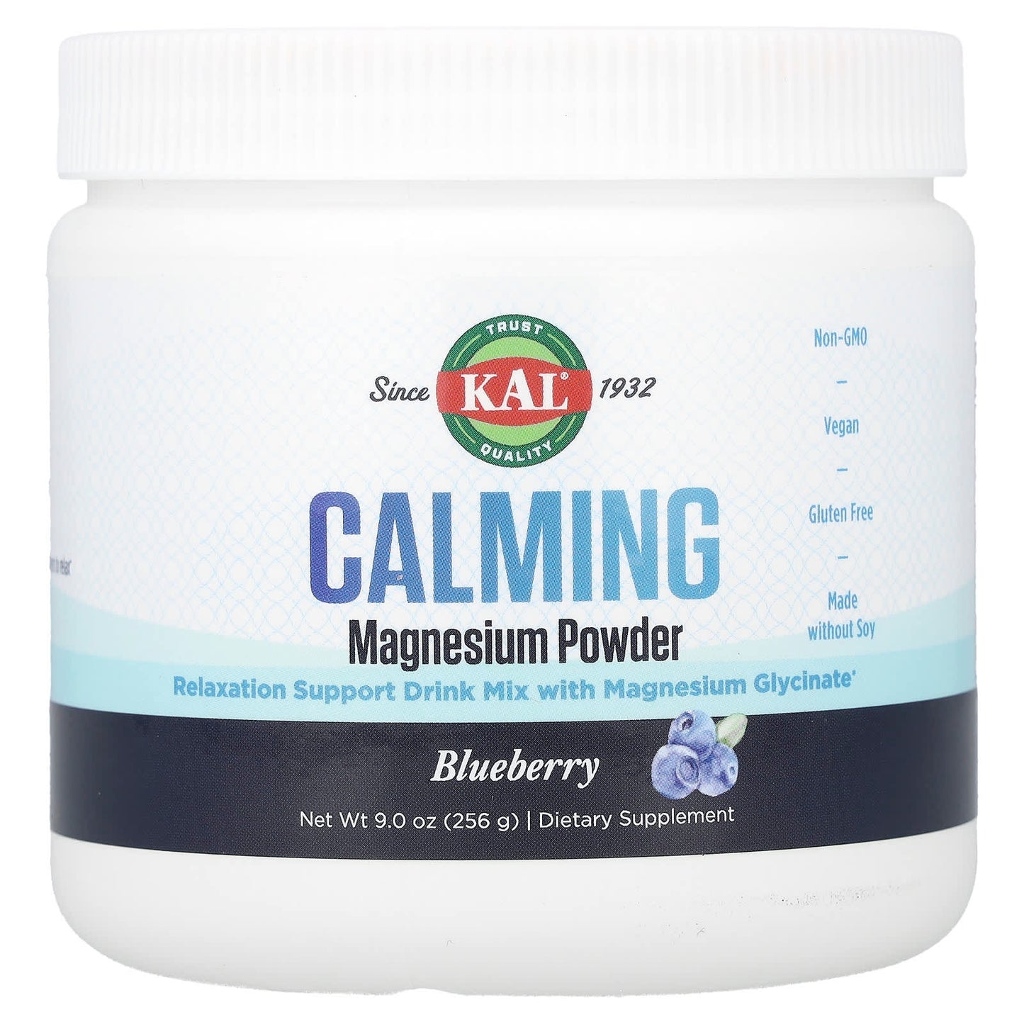 KAL, Calming Magnesium Powder, Blueberry, 9 oz (256 g) - Image 1