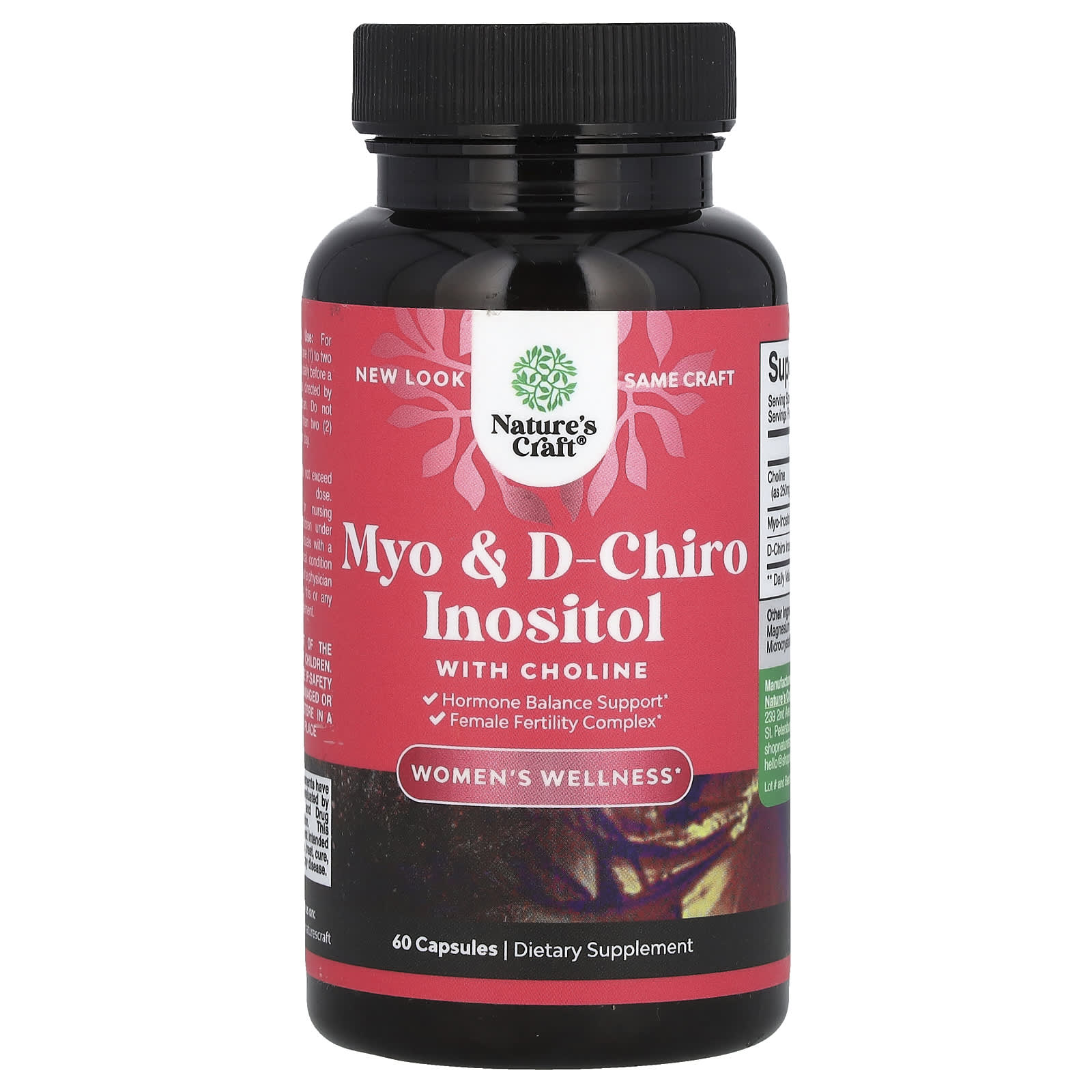 Nature's Craft, Myo & D-Chiro Inositol with Choline, 60 Capsules - Image 1