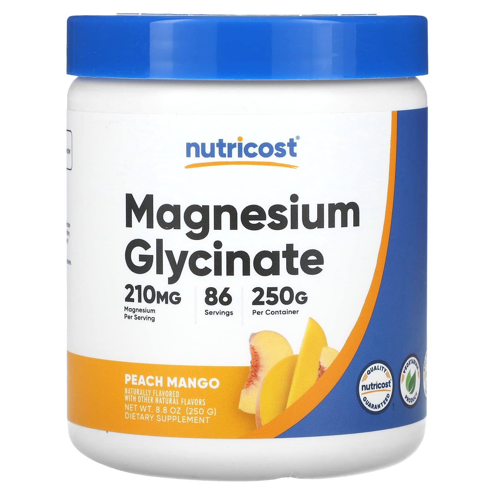 Nutricost, Magnesium Glycinate, Peach Mango, 8.9 oz (250 g) - Image 1