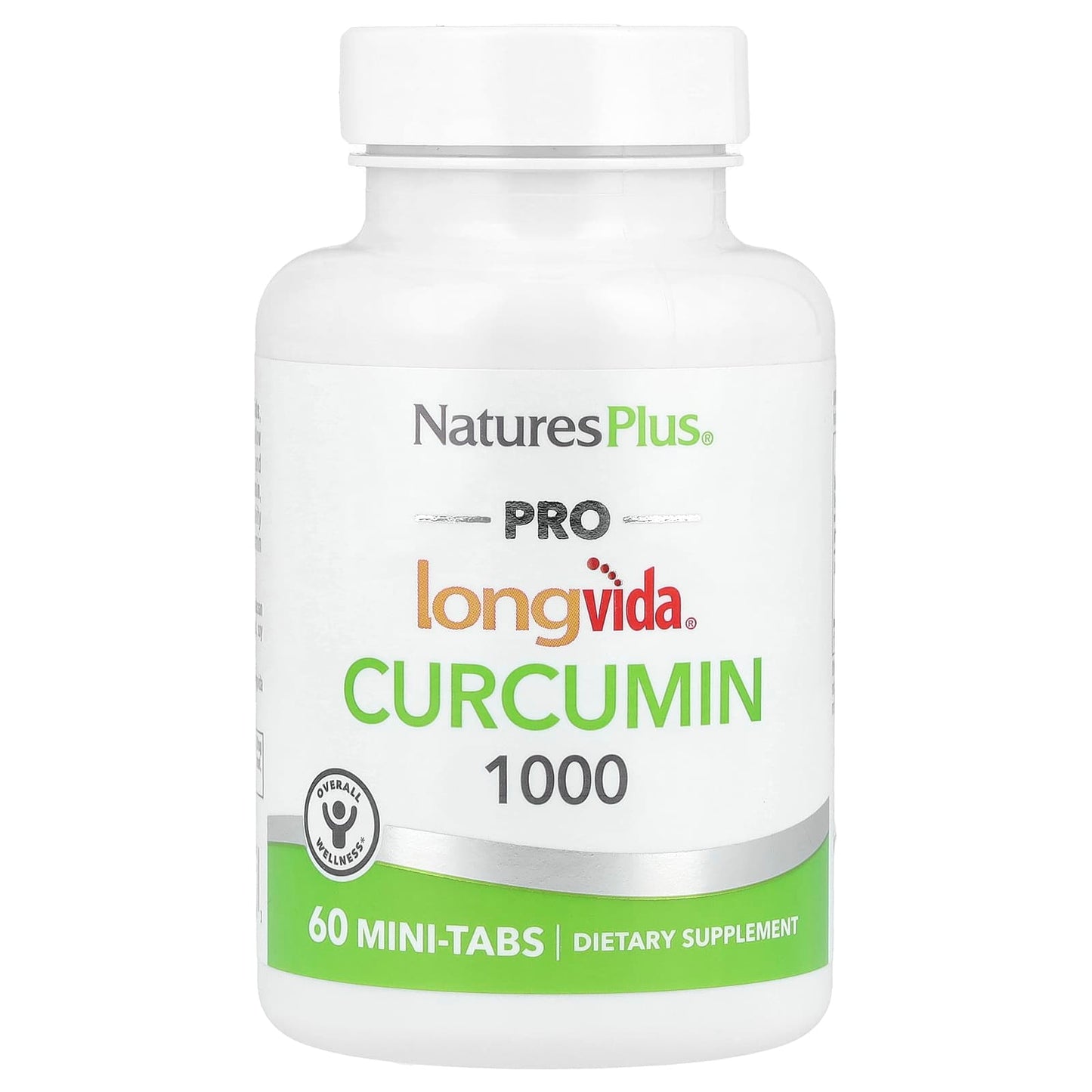 NaturesPlus, Pro Longvida®, Curcumin 1000, 60 Mini-Tabs (500 mg per Tablet)