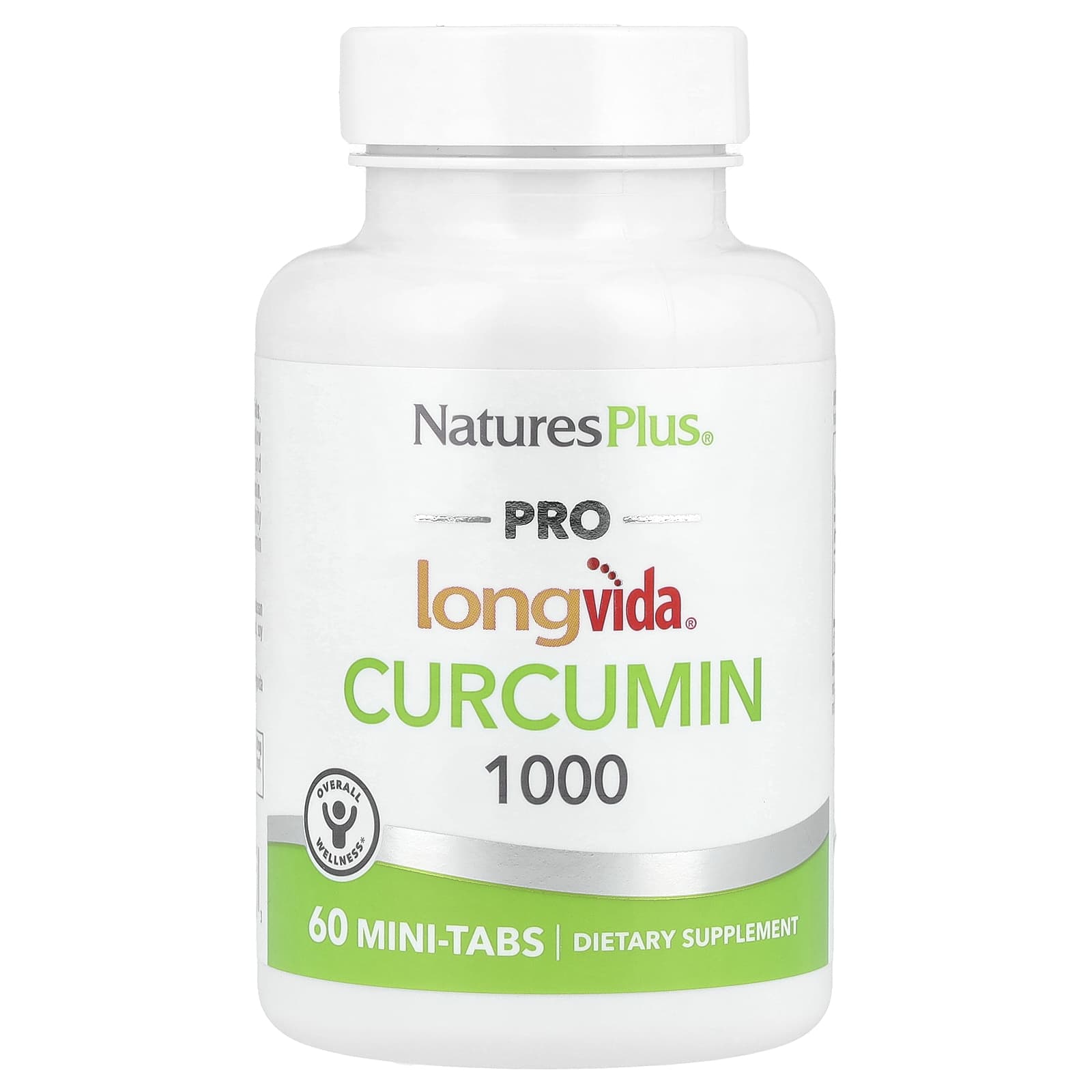 NaturesPlus, Pro Longvida®, Curcumin 1000, 60 Mini-Tabs (500 mg per Tablet)