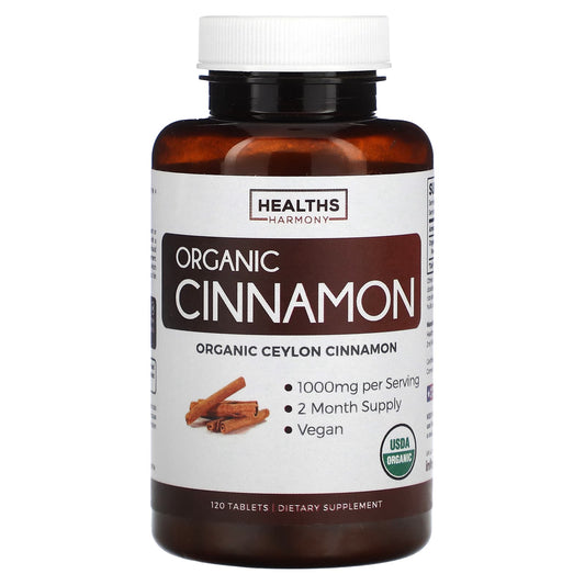 Organic Ceylon Cinnamon for Immunity and Wellness - 120 Tablets - Image 1
