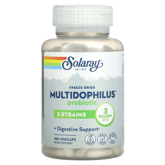 Solaray, Freeze Dried Multidophilus Probiotic, 3 Billion CFU, 180 VegCaps - Image 1