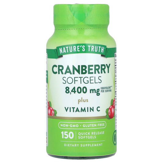 Nature's Truth, Cranberry Softgels Plus Vitamin C, 150 Quick Release Softgels - Image 1