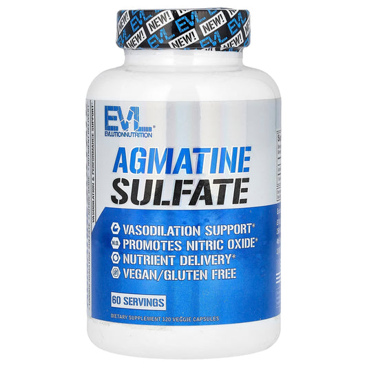 EVLution Nutrition Agmatine Sulfate 120 Veggie Capsules for Nitric Oxide Boost - Image 1