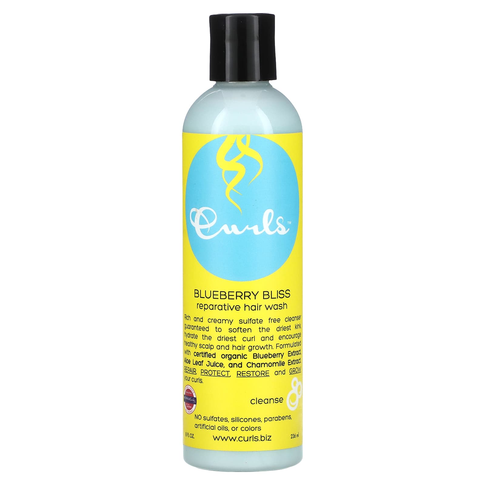 Curls Blueberry Bliss Reparative Hair Wash, Sulfate Free, 8 fl oz - Image 1