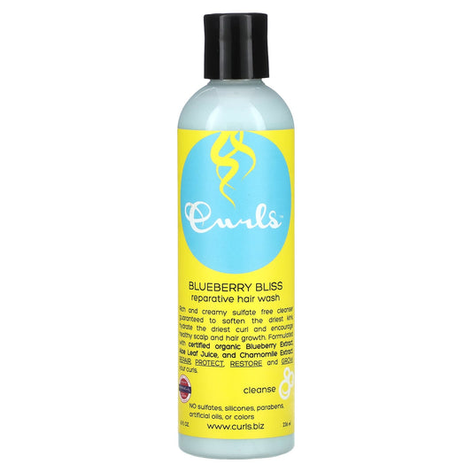 Curls Blueberry Bliss Reparative Hair Wash, Sulfate Free, 8 fl oz - Image 1