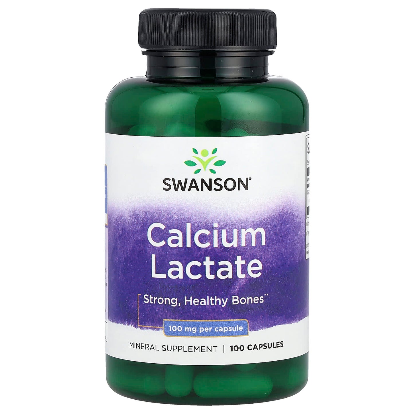 Swanson, Calcium Lactate, 100 mg , 100 Capsules - Image 1