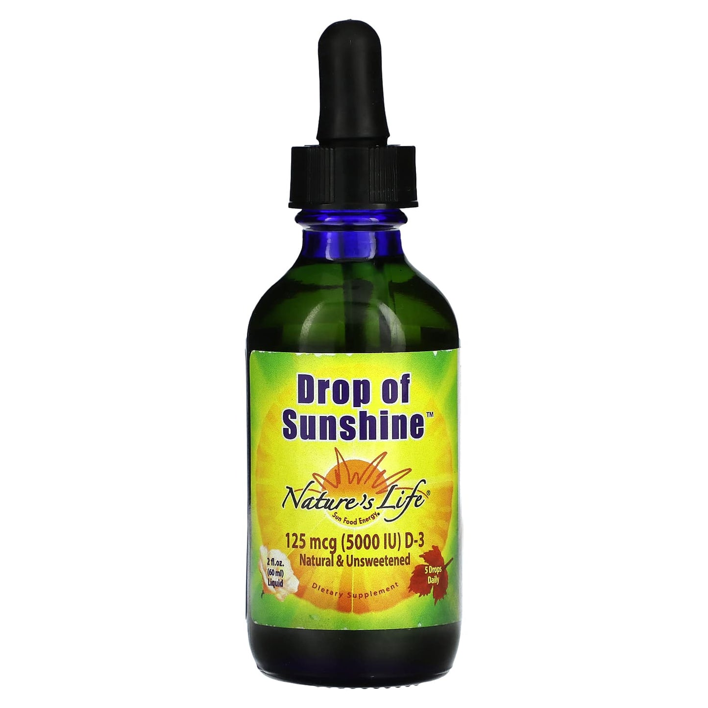 Nature's Life, Drop Of Sunshine, 125 mcg (5,000 IU), 2 fl oz (60 ml) - Image 1