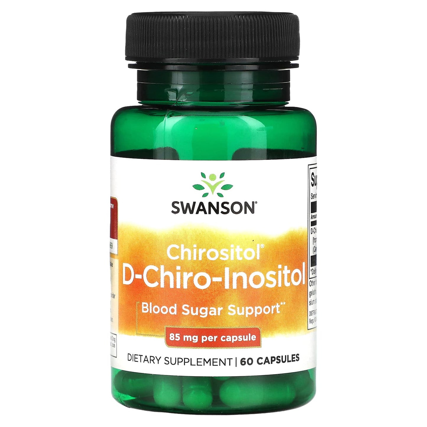 Swanson, Chirositol D-Chiro-Inositol, 85 mg, 60 Capsules - Image 1
