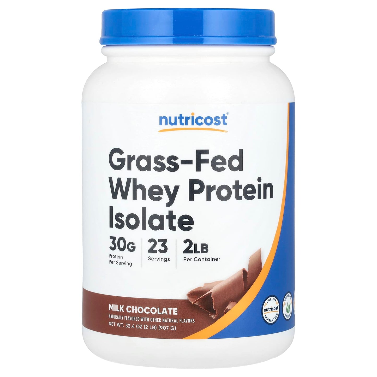 Nutricost, Grass-Fed Whey Protein Isolate, Milk Chocolate, 2 lb (907 g) - Image 1