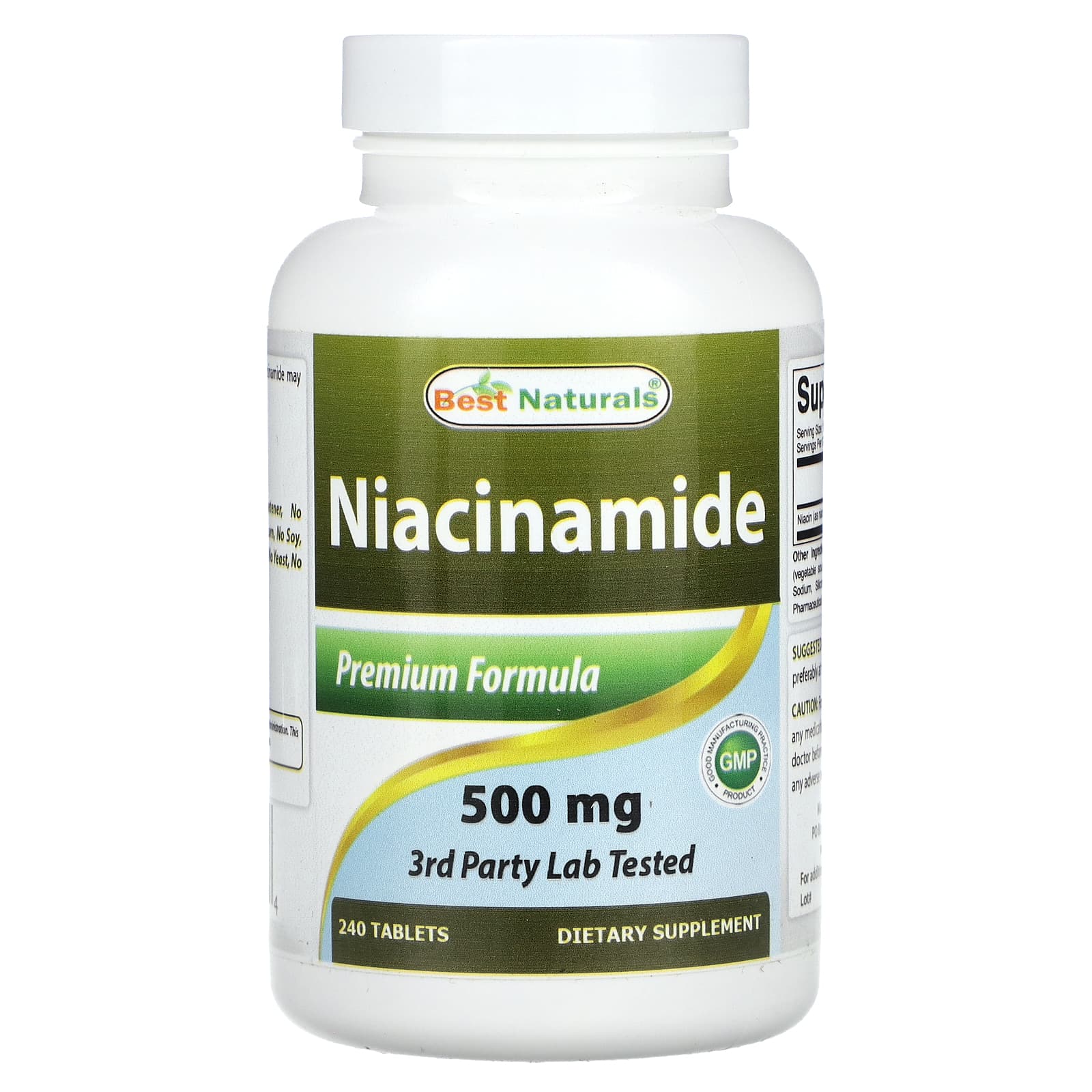Best Naturals Niacinamide Supplement 500mg, 240 Tablets - Image 1