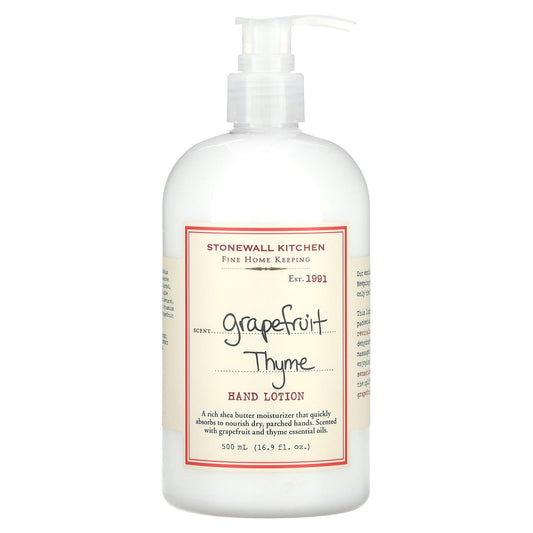 Stonewall Kitchen, Hand Lotion, Grapefruit Thyme, 16.9 fl oz (500 ml) - Image 1