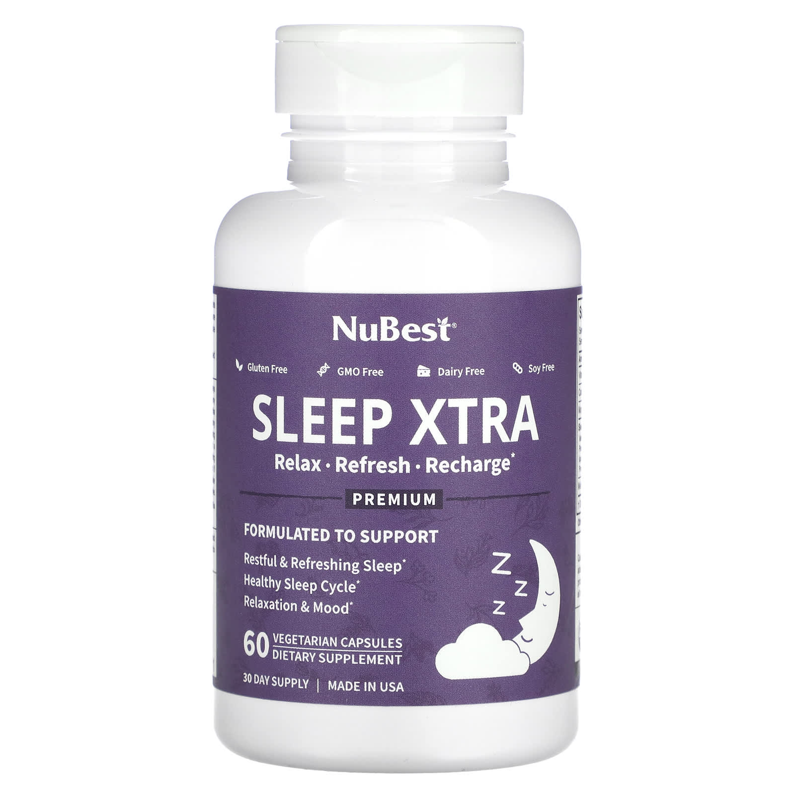 NuBest, Sleep Xtra, 60 Vegetarian Capsules - Image 1