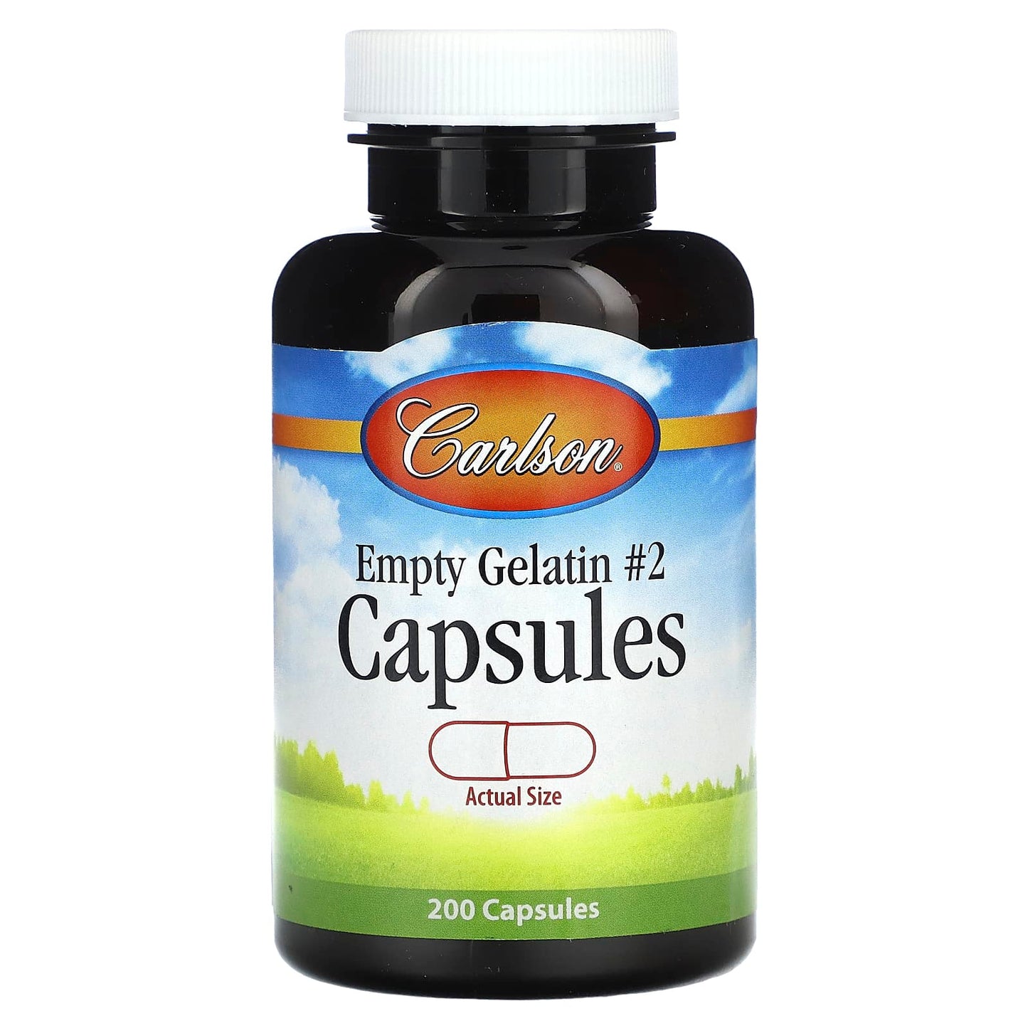 Carlson Empty Gelatin Capsules #2, 200 Capsules for Custom Blends - Image 1