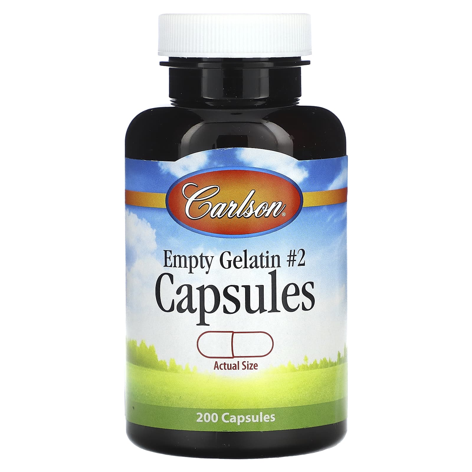Carlson Empty Gelatin Capsules #2, 200 Capsules for Custom Blends - Image 1