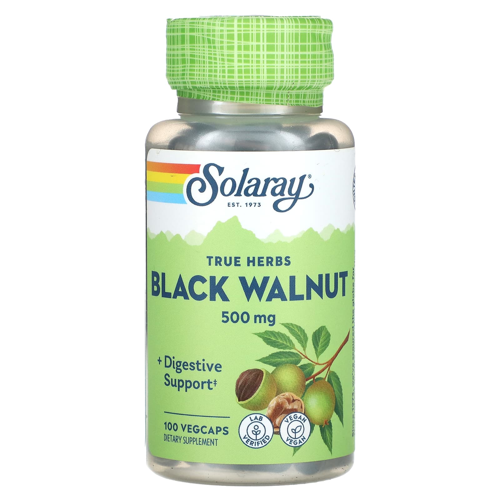 Solaray, True Herbs, Black Walnut , 500 mg , 100 VegCaps - Image 1