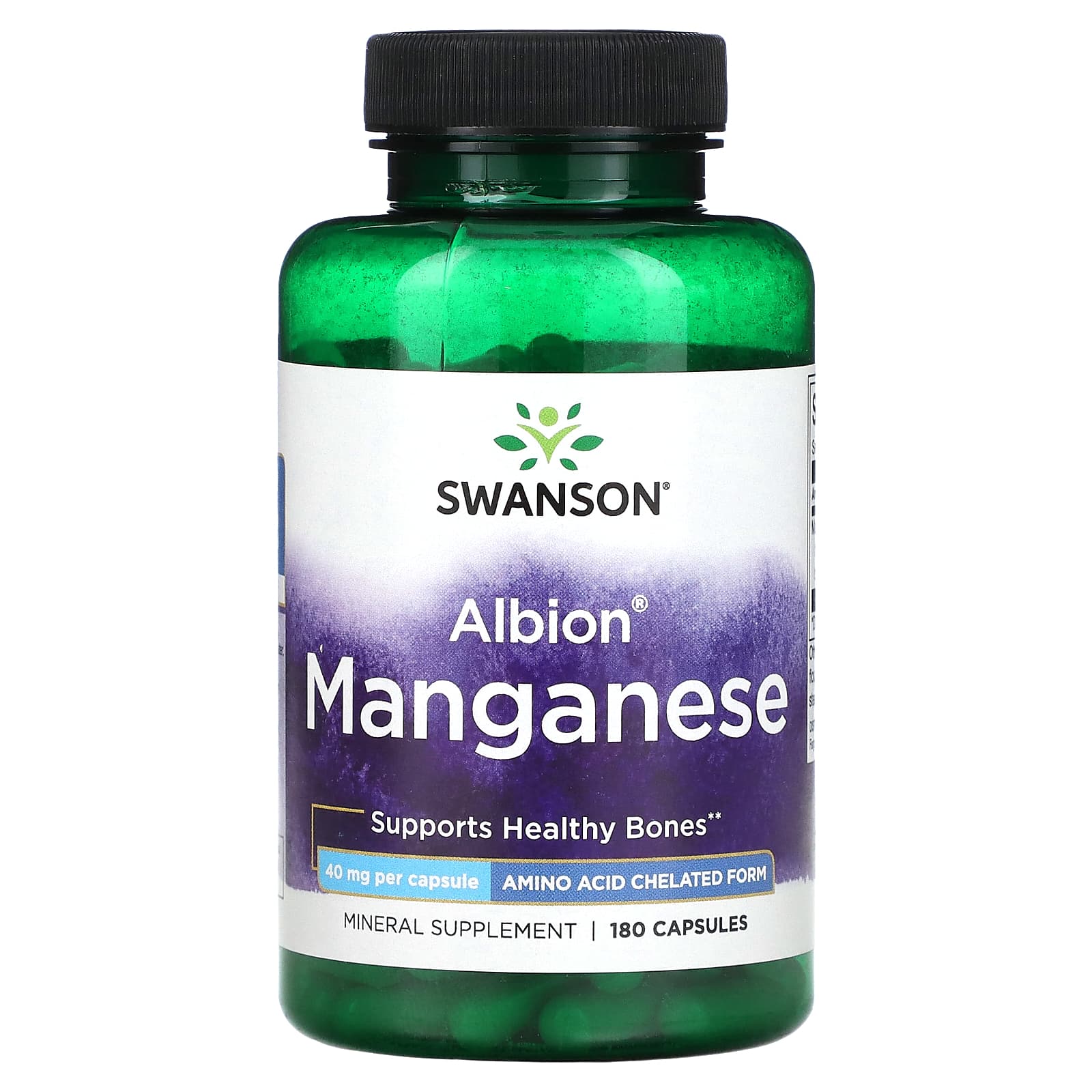 Swanson, Albion Manganese, 40 mg, 180 Capsules - Image 1