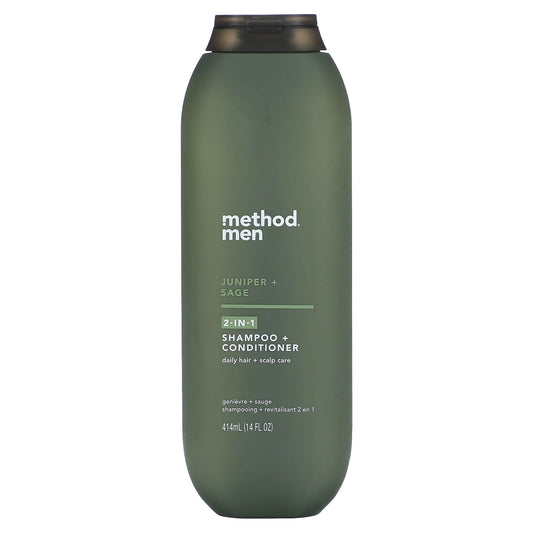 Method, Men, 2-In-1 Shampoo + Conditioner, Juniper + Sage, 14 fl oz (414 ml) - Image 1