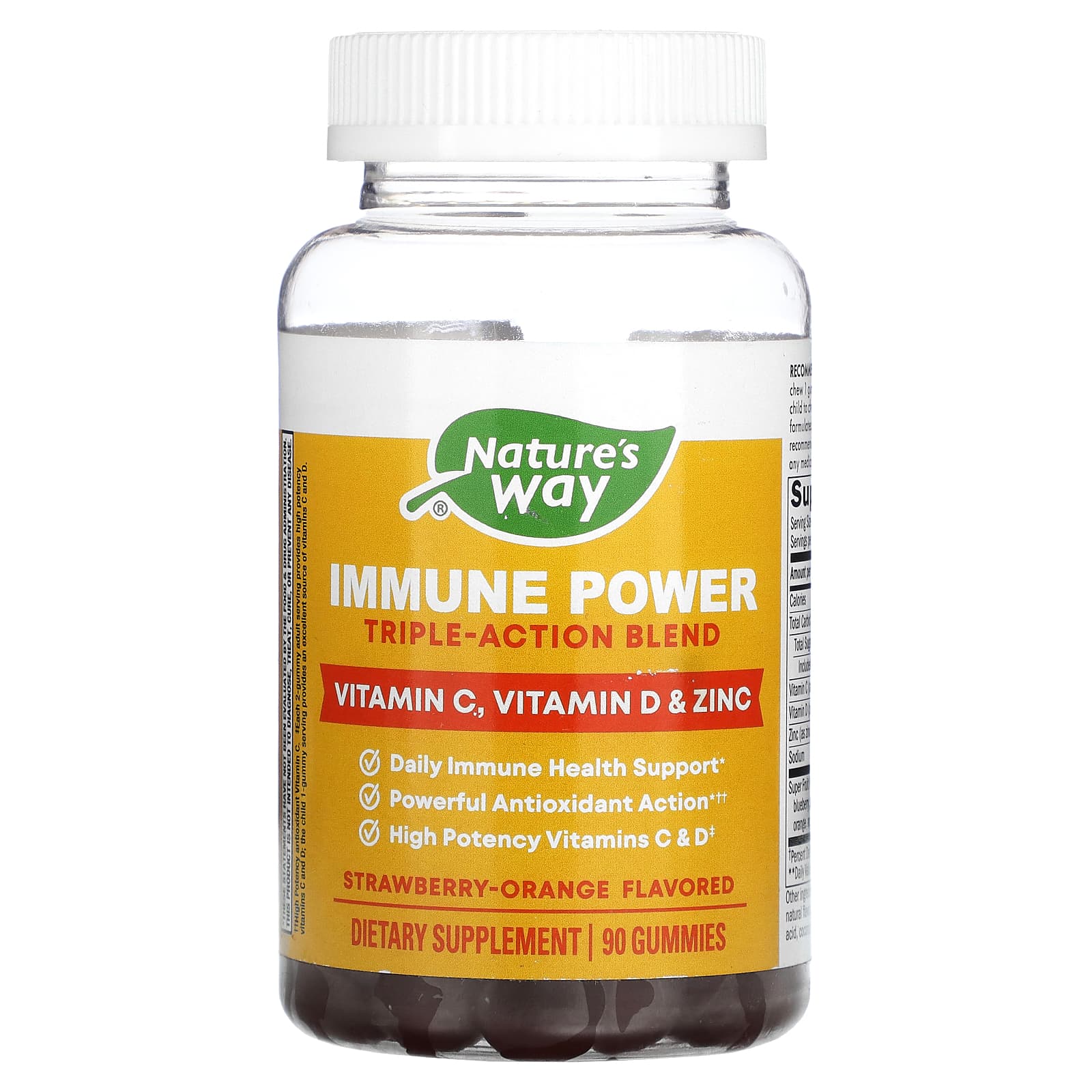 Nature's Way, Immune Power, Triple-Action Blend, Strawberry-Orange, 90 Gummies - Image 1