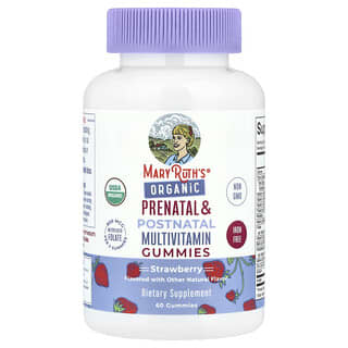 MaryRuth's Organic Prenatal & Postnatal Multivitamin Gummies, Strawberry, 60 Gum
