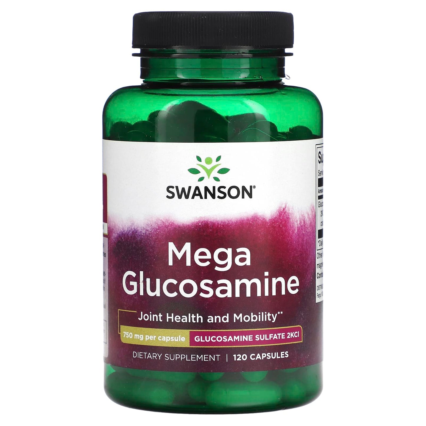Swanson, Mega Glucosamine, 750 mg, 120 Capsules - Image 1