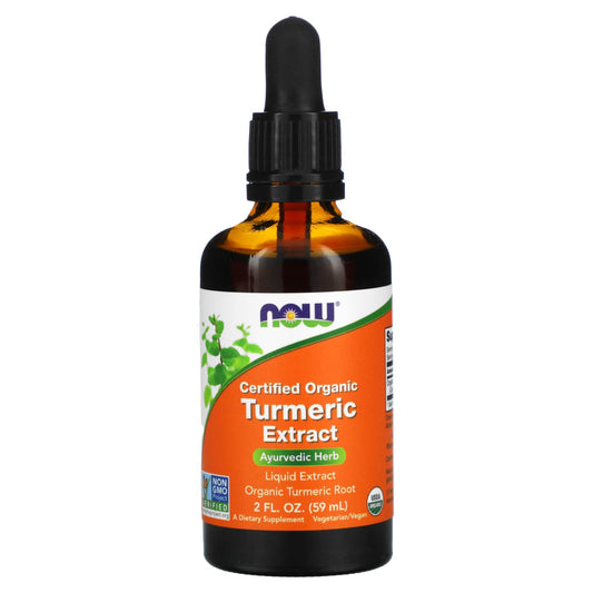 NOW Foods, Certified Organic Turmeric Extract, 2 fl oz (59 ml) - Image 1