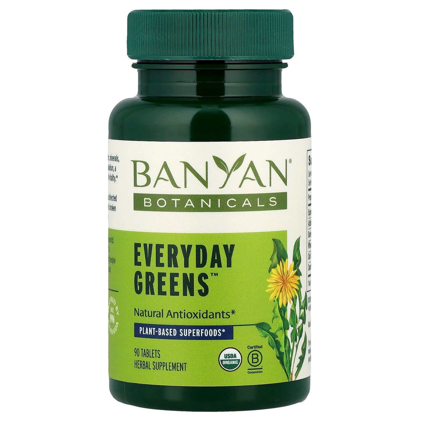 Boost Vitality with Everyday Greens by Banyan Botanicals, 90 Tablets - Image 1