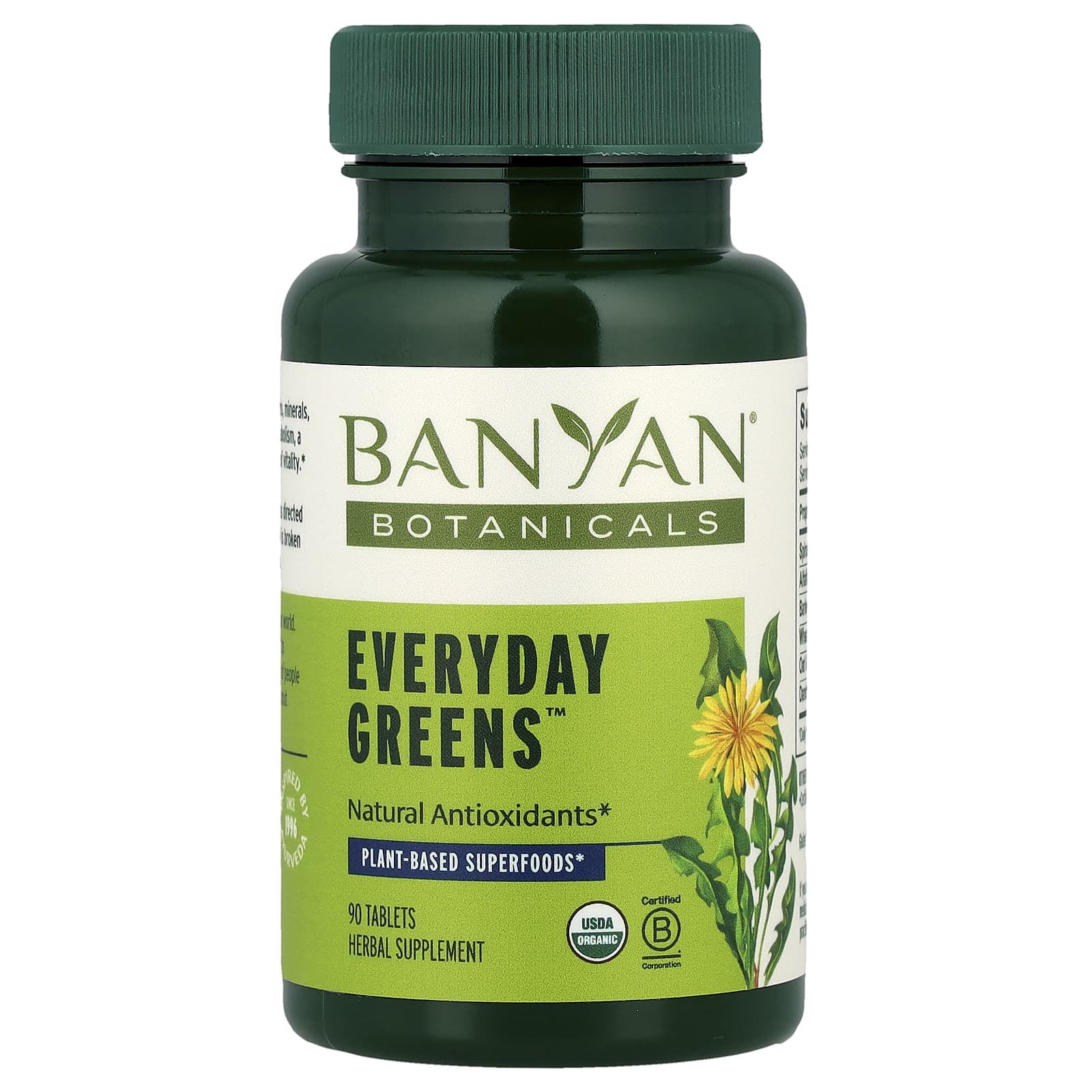 Boost Vitality with Everyday Greens by Banyan Botanicals, 90 Tablets - Image 1