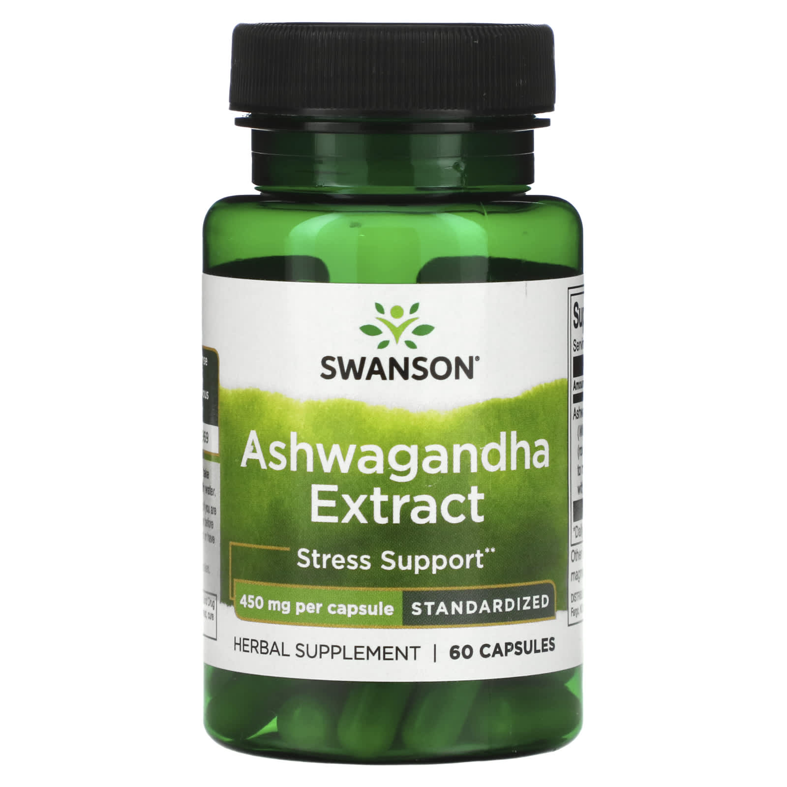 Swanson, Ashwagandha Extract, Standardized, 450 mg, 60 Capsules - Image 1