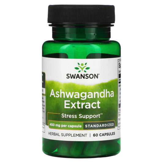 Swanson, Ashwagandha Extract, Standardized, 450 mg, 60 Capsules - Image 1