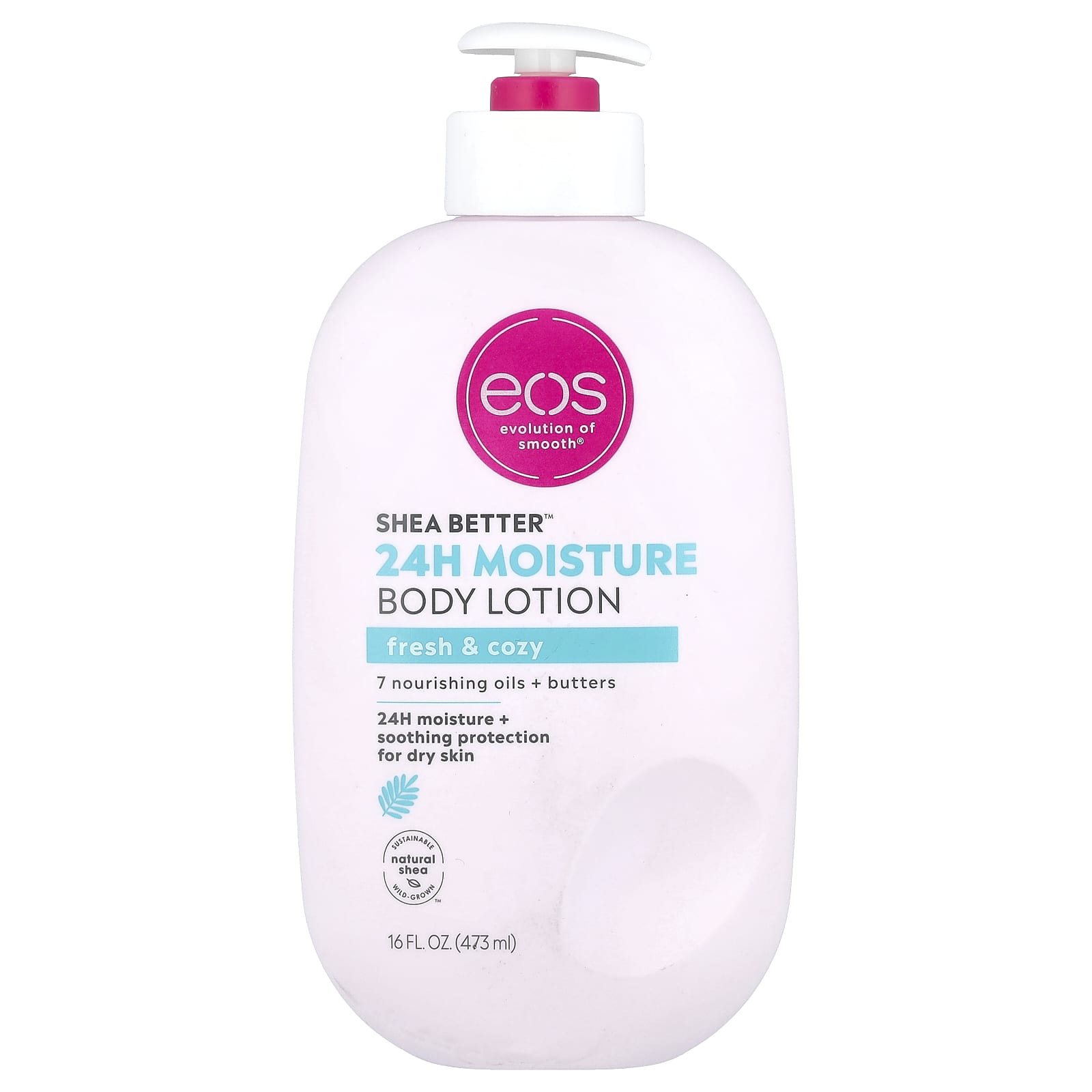EOS Shea Better 24H Moisture Body Lotion, Fresh & Cozy, 16 fl oz - Image 1