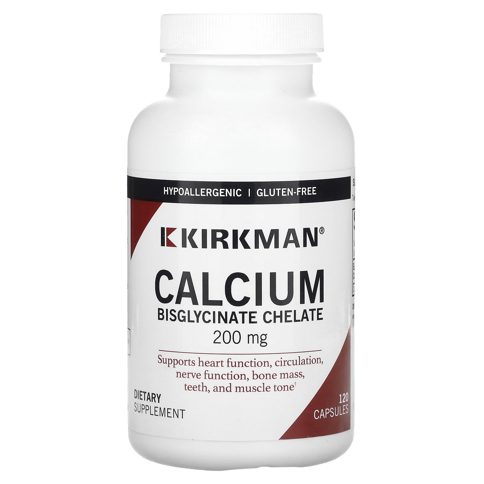 Kirkman Labs, Calcium Bisglycinate Chelate, 200 mg, 120 Capsules - Image 1