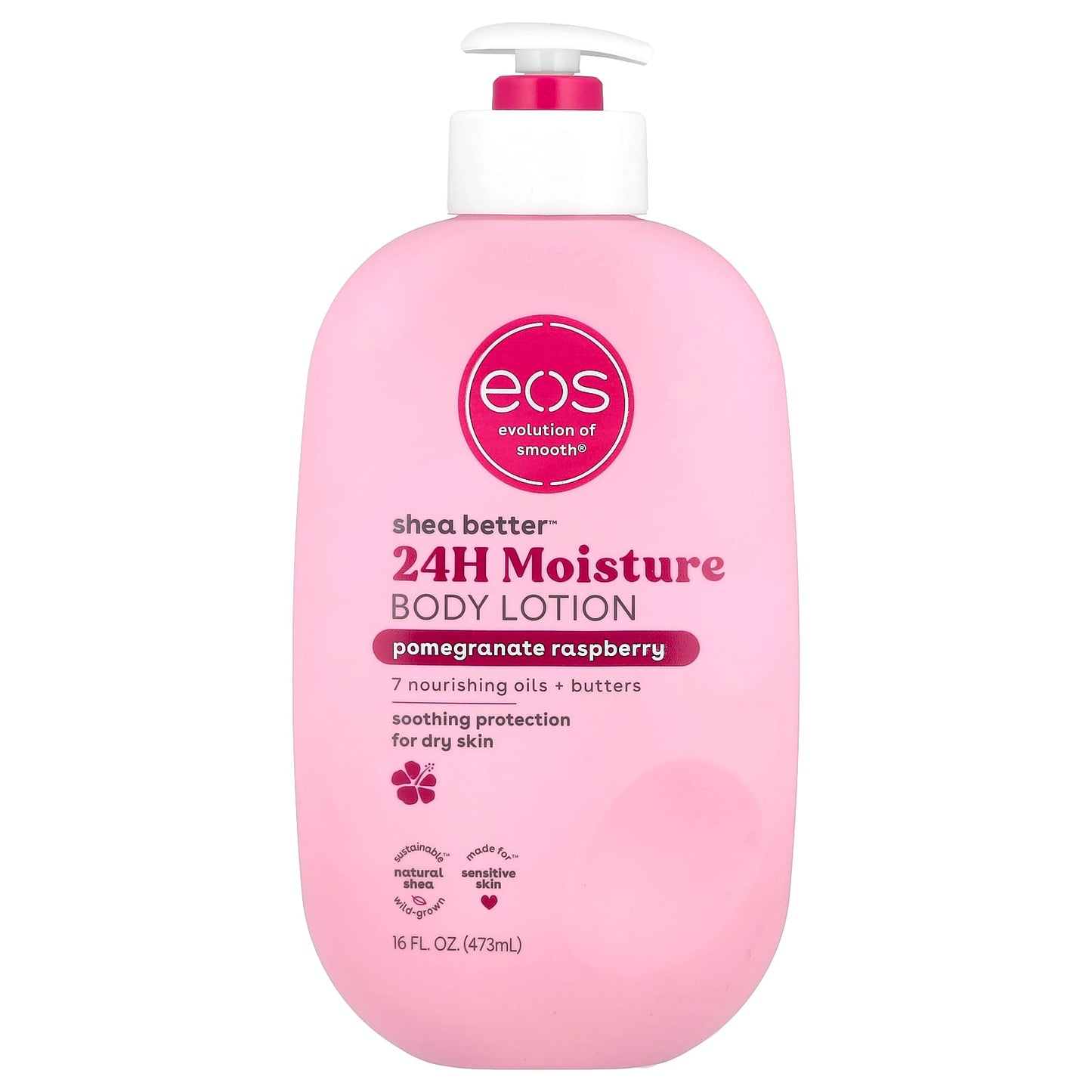 EOS Shea Better 24H Moisture Lotion, Pomegranate Raspberry, 16 fl oz - Image 1