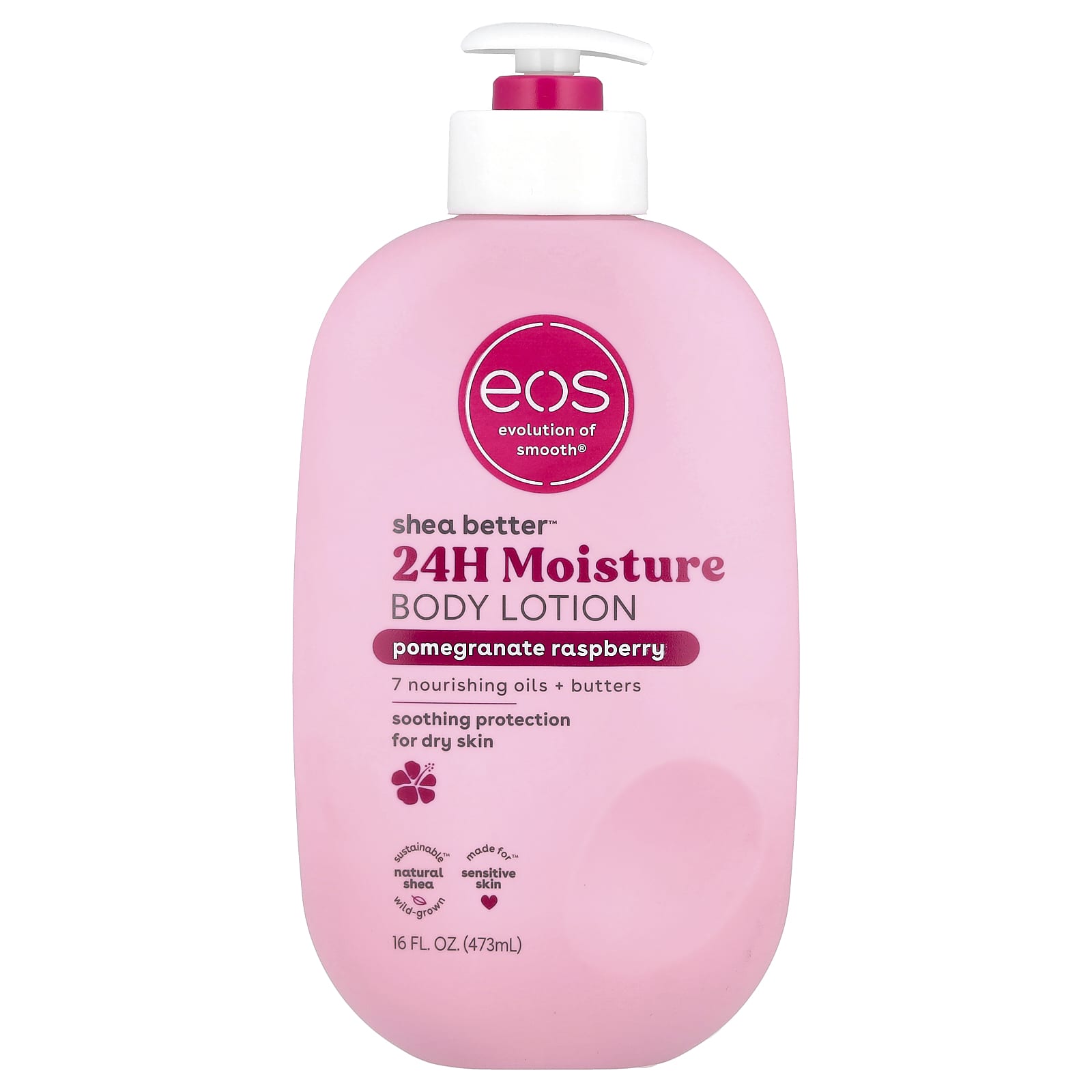 EOS Shea Better 24H Moisture Lotion, Pomegranate Raspberry, 16 fl oz - Image 1