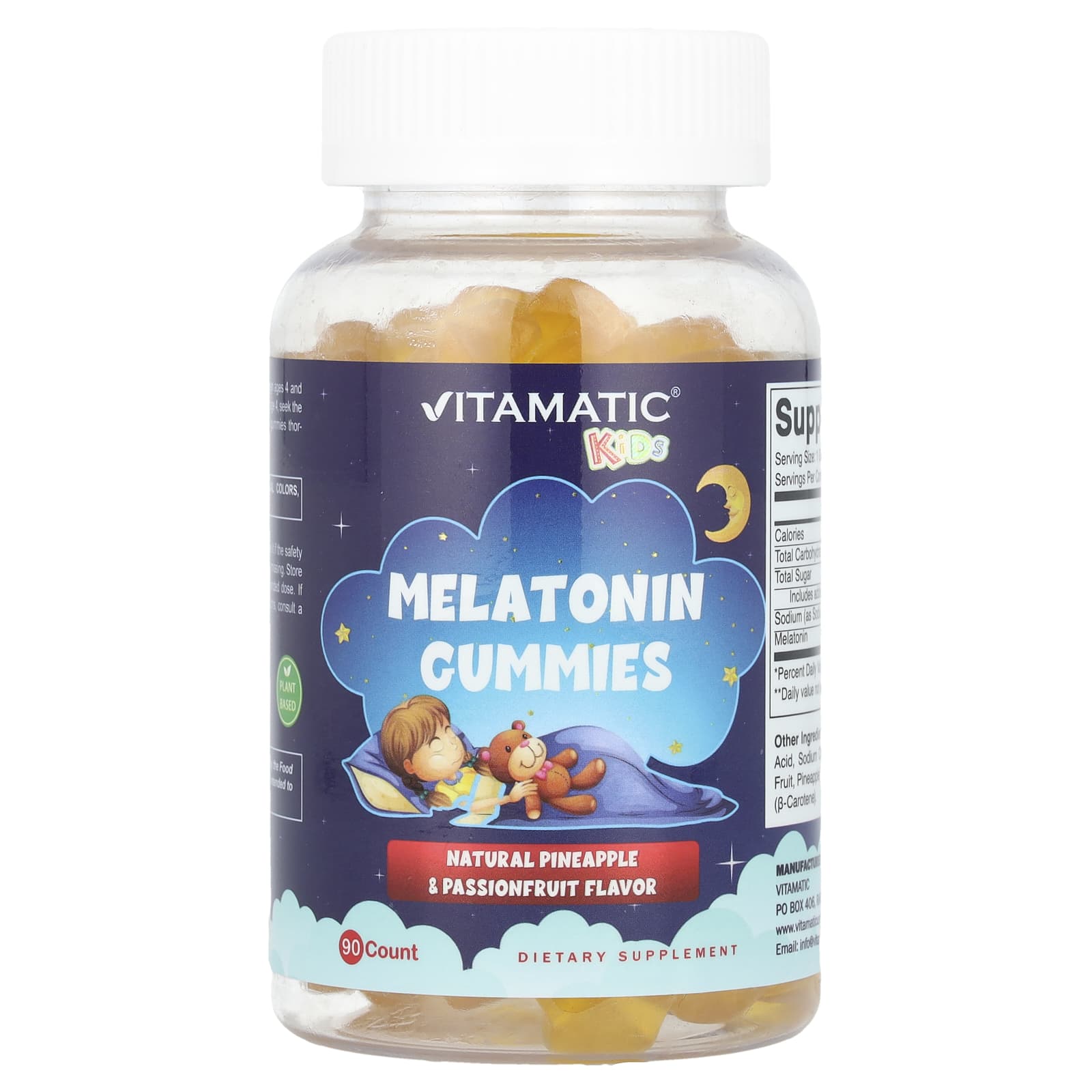 Vitamatic, Kids, Melatonin Gummies, Pineapple & Passionfruit, 90 Count - Image 1