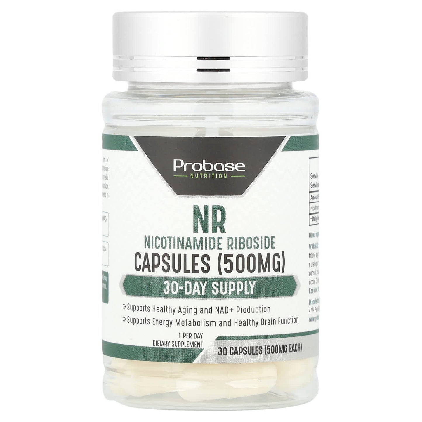 Probase Nutrition, NR, 500 mg , 30 Capsules - Image 1