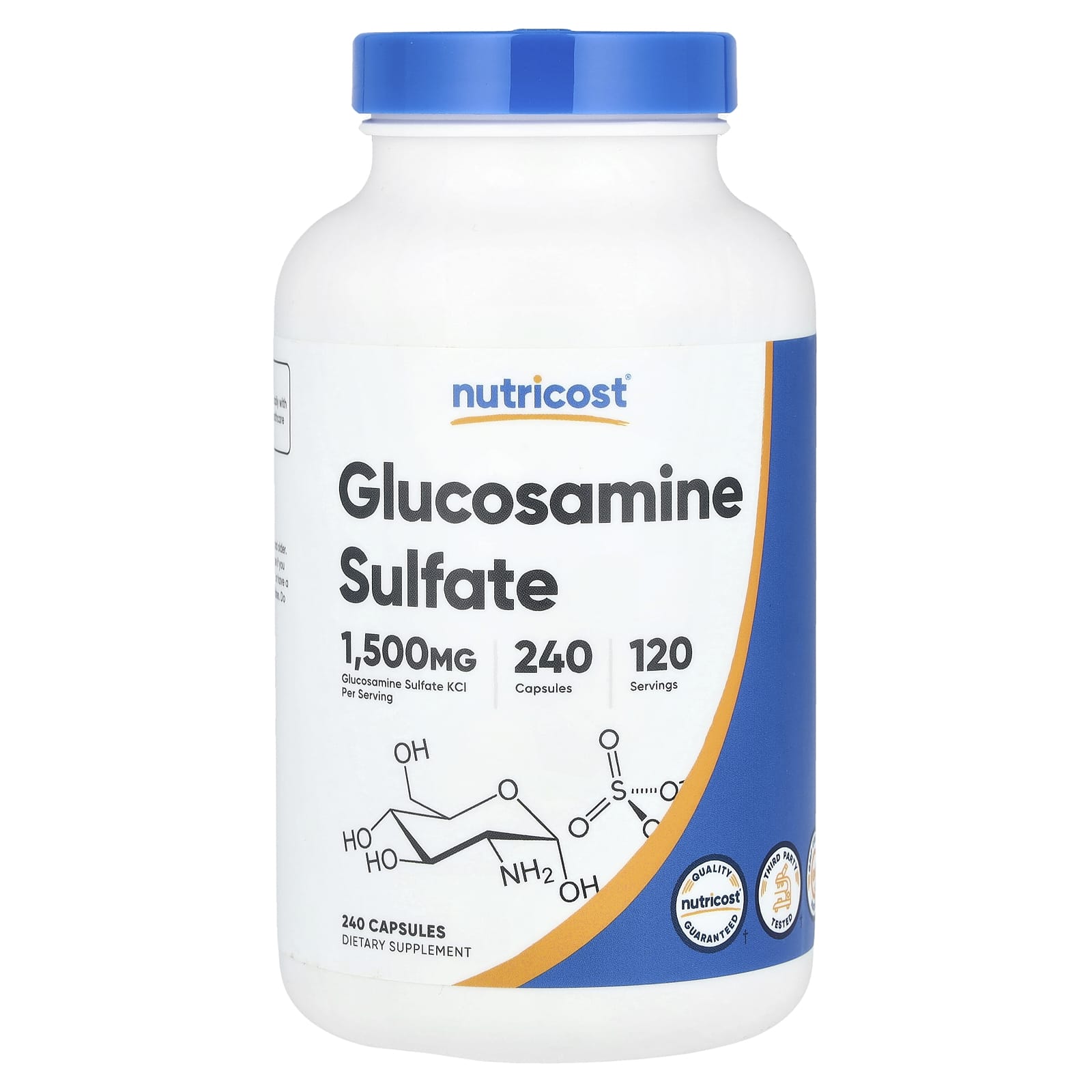 Nutricost, Glucosamine Sulfate, 240 Capsules (750 mg per Capsule) - Image 1