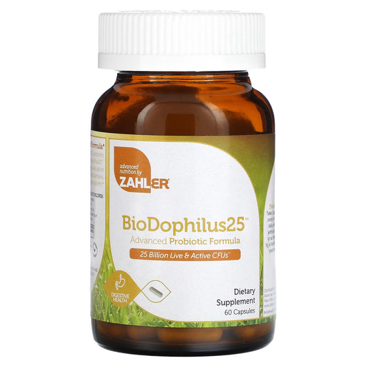 Zahler, BioDophilus25, Advanced Probiotic Formula, 25 Billion CFU, 60 Capsules - Image 1