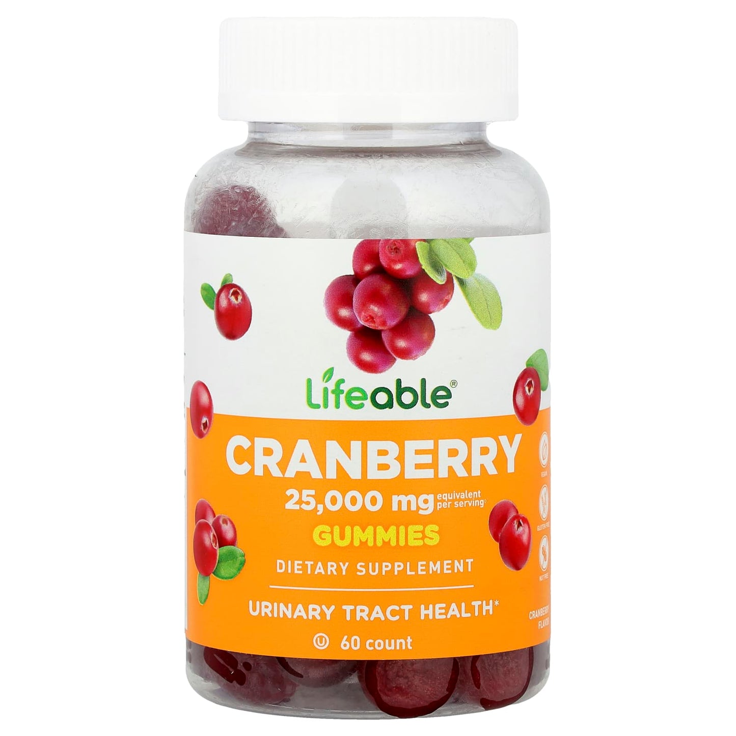 Lifeable, Cranberry Gummies, 60 Gummies (12,500 mg per Gummy) - Image 1