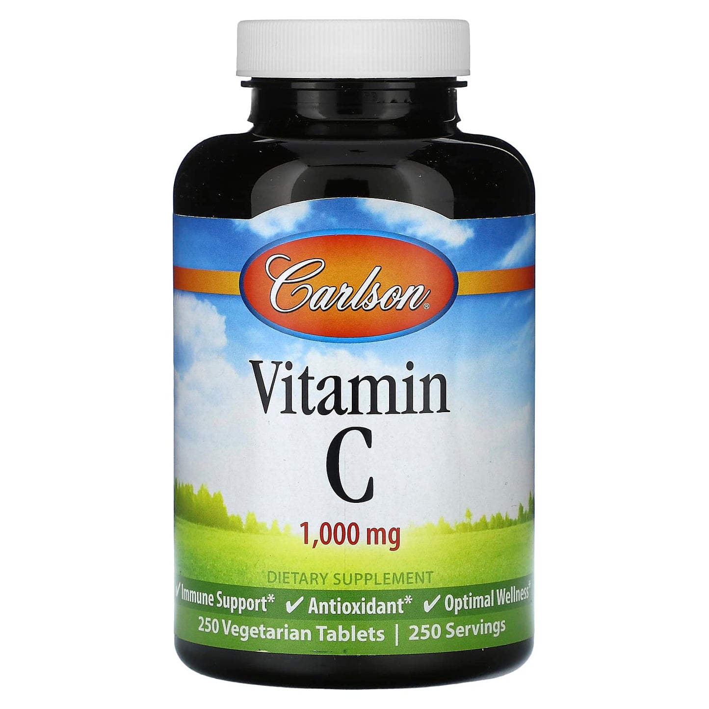 Carlson Vitamin C 1,000mg, 250 Veg. Tablets for Immune Support - Image 1