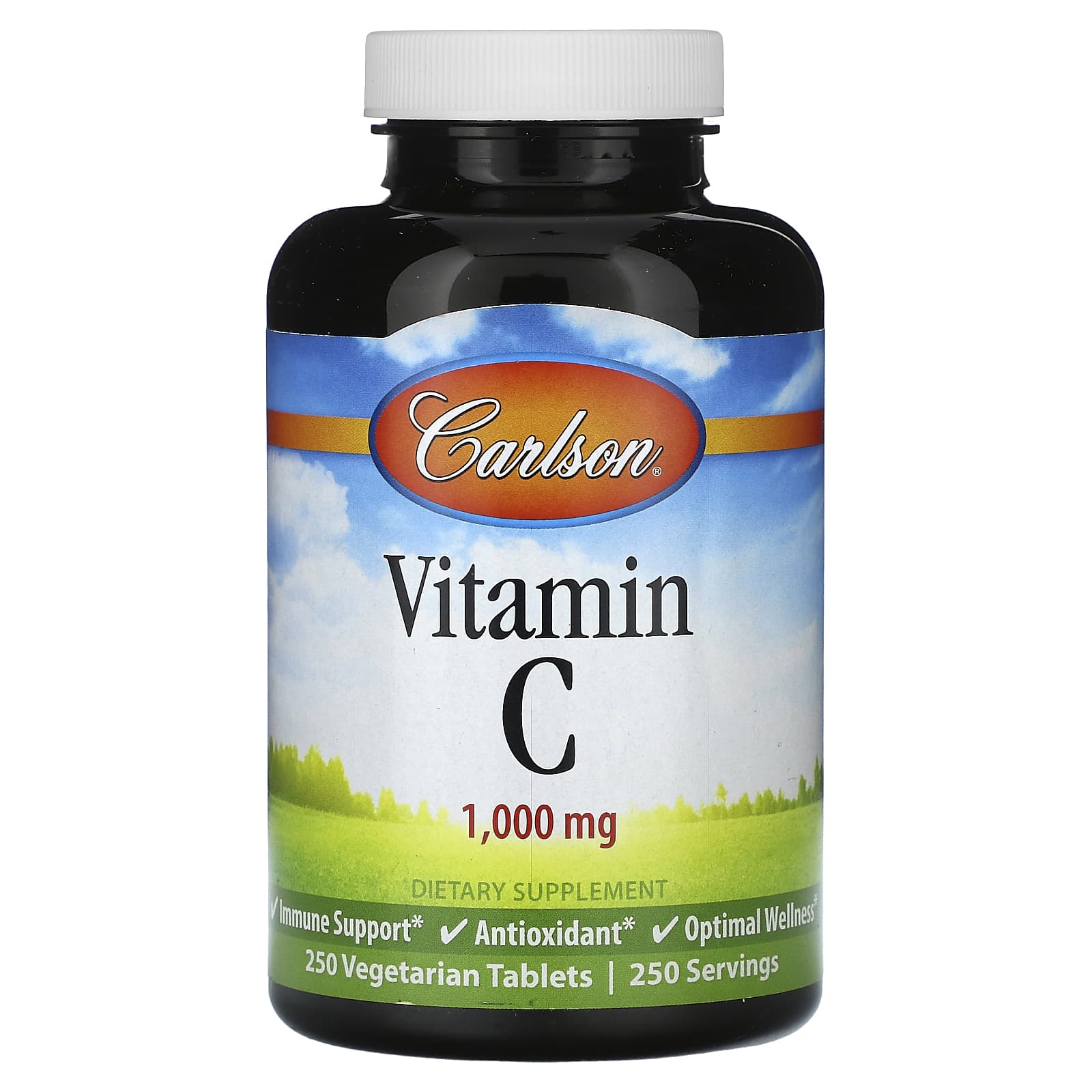 Carlson Vitamin C 1,000mg, 250 Veg. Tablets for Immune Support - Image 1