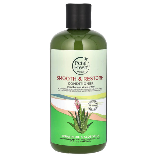 Petal Fresh, Pure, Smooth & Restore Conditioner, Keratin Oil & Aloe Vera, 16 fl oz (475 ml) - Image 1