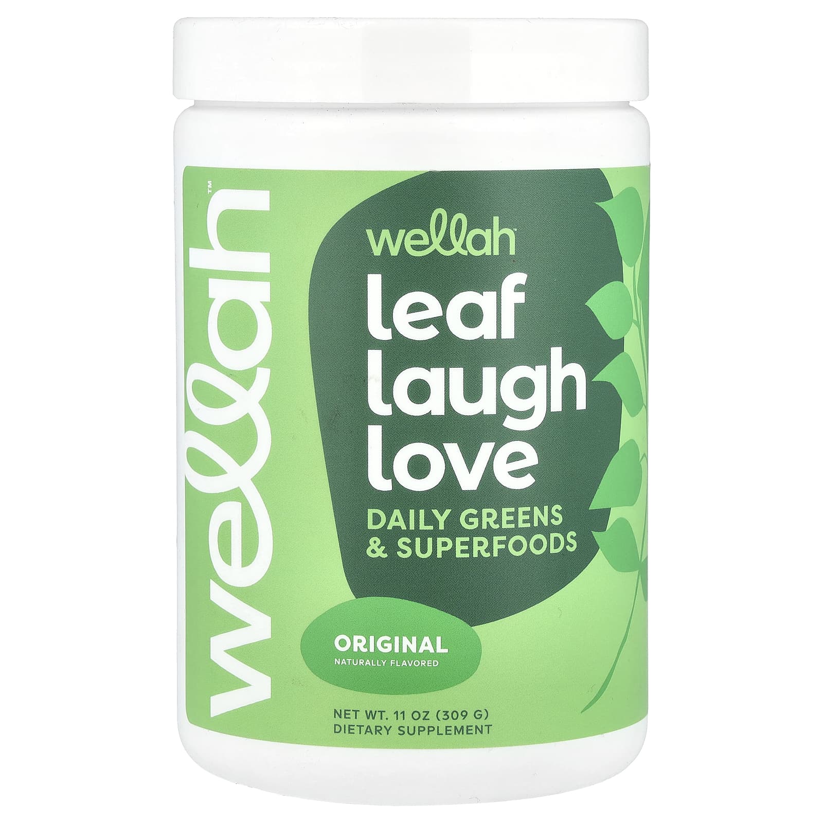 Wellah, Leaf Laugh Love, Daily Greens & Superfoods, Original, 11 oz (309 g) - Image 1
