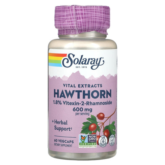 Solaray, Vital Extracts Hawthorn, 60 VegCaps - Image 1